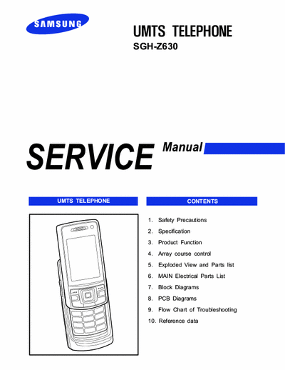 Samsung SGH-Z630 Service Manual Umts Telephone - Part 1/6 [tot. file 17.749Kb] Pag. 84
